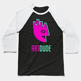 YourArtDude Logo In Magenta And Lt. Green Baseball T-Shirt